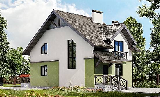 120-003-П Проект двухэтажного дома с мансардой, простой загородный дом из керамзитобетонных блоков Красноуфимск | Проекты домов от House Expert