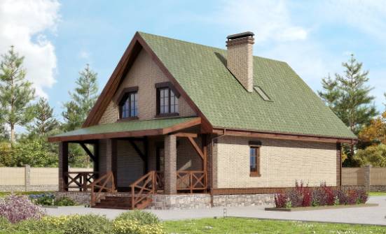160-011-П Проект двухэтажного дома с мансардным этажом, бюджетный дом из бризолита Красноуральск | Проекты домов от House Expert