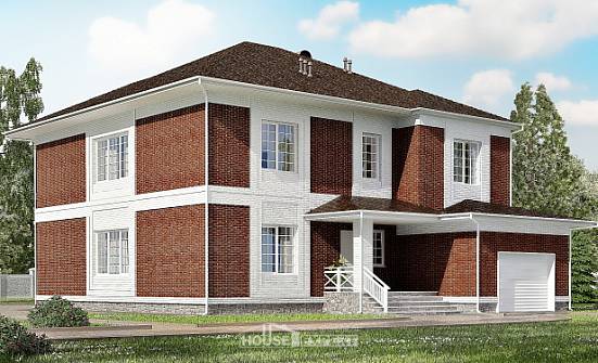 315-001-П Проект двухэтажного дома и гаражом, огромный домик из кирпича Берёзовский | Проекты домов от House Expert