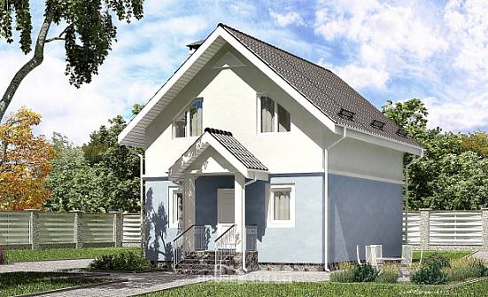 095-002-П Проект двухэтажного дома с мансардой, доступный коттедж из пеноблока Нижняя Тура | Проекты домов от House Expert