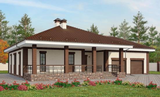 160-015-П Проект одноэтажного дома, гараж, компактный домик из поризованных блоков Верхняя Пышма | Проекты домов от House Expert