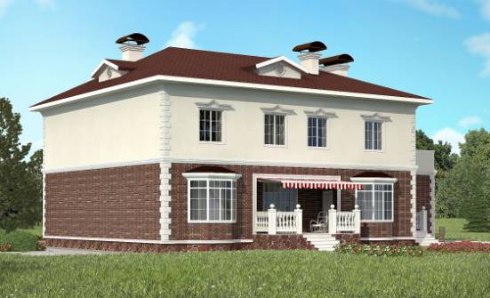 380-001-Л Проект двухэтажного дома, гараж, современный коттедж из кирпича Новоуральск | Проекты домов от House Expert
