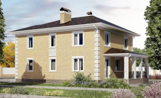 220-006-Л Проект двухэтажного дома, гараж, уютный загородный дом из блока Невьянск | Проекты домов от House Expert