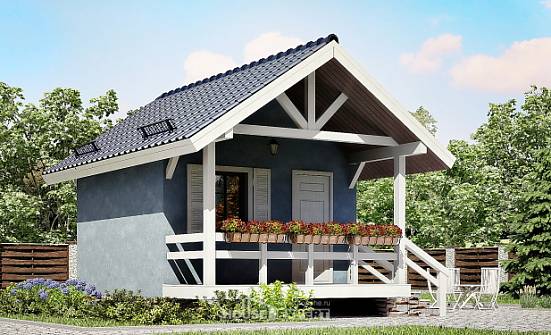 020-001-П Проект одноэтажного дома, миниатюрный коттедж из бревен Первоуральск | Проекты домов от House Expert