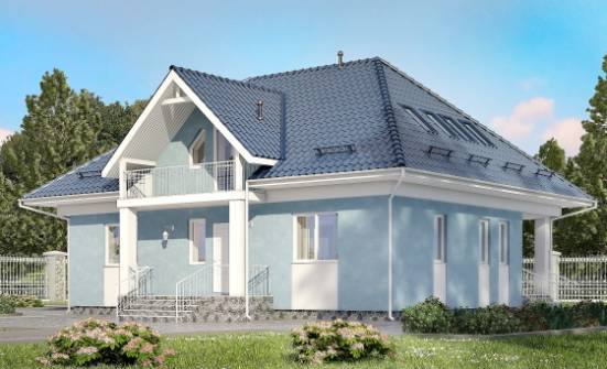 200-002-П Проект двухэтажного дома мансардой, классический загородный дом из бризолита Лесной | Проекты домов от House Expert