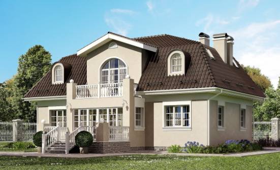 210-001-Л Проект двухэтажного дома с мансардой, просторный домик из арболита Краснотурьинск | Проекты домов от House Expert