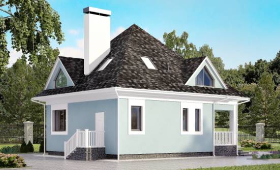 110-001-Л Проект двухэтажного дома мансардой, доступный домик из газосиликатных блоков Камышлов | Проекты домов от House Expert