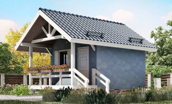 020-001-П Проект одноэтажного дома, миниатюрный коттедж из бревен Первоуральск | Проекты одноэтажных домов от House Expert