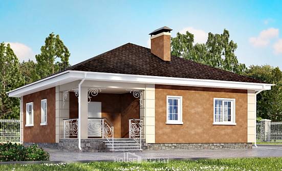 100-001-Л Проект одноэтажного дома, простой коттедж из газосиликатных блоков Дегтярск | Проекты домов от House Expert