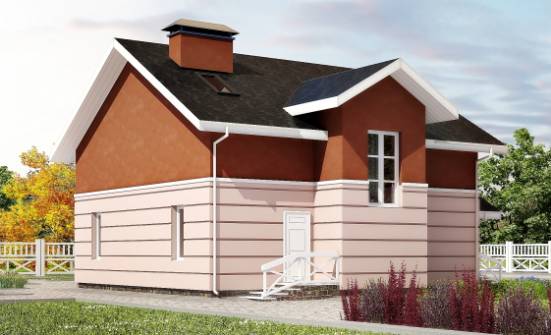 155-009-Л Проект двухэтажного дома с мансардой, красивый домик из бризолита Новоуральск | Проекты домов от House Expert