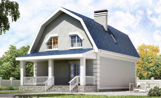 130-005-П Проект двухэтажного дома мансардой, скромный коттедж из пеноблока Берёзовский | Проекты домов от House Expert