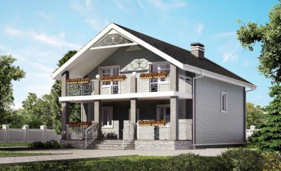 150-007-П Проект двухэтажного дома с мансардой, небольшой дом из блока Первоуральск | Проекты домов от House Expert
