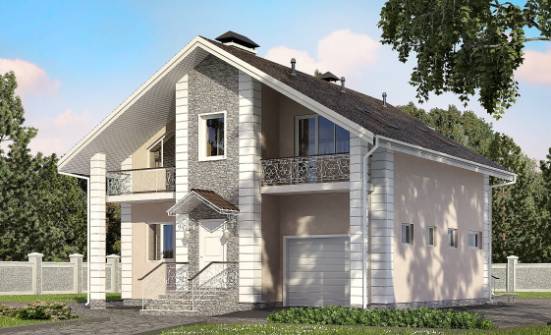 150-002-П Проект двухэтажного дома мансардный этаж, гараж, бюджетный домик из теплоблока Новоуральск | Проекты домов от House Expert
