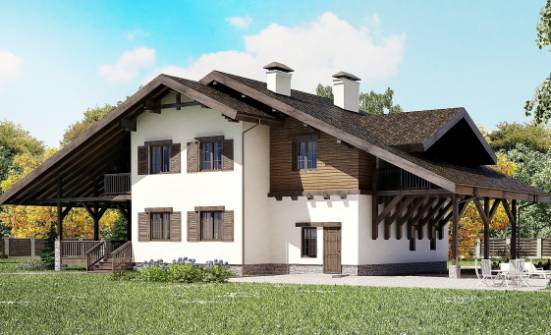 270-001-Л Проект двухэтажного дома мансардой, гараж, уютный загородный дом из кирпича Берёзовский | Проекты домов от House Expert