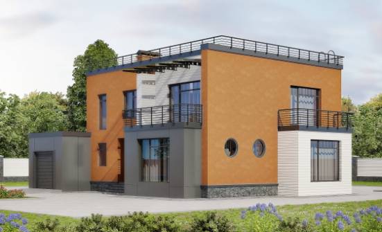 260-002-Л Проект двухэтажного дома, гараж, красивый дом из пеноблока Первоуральск | Проекты домов от House Expert