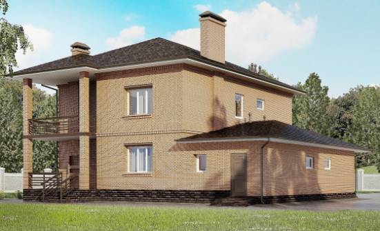 245-003-Л Проект двухэтажного дома и гаражом, красивый коттедж из кирпича Лесной | Проекты домов от House Expert