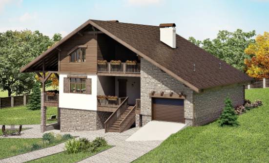 300-003-П Проект трехэтажного дома с мансардой, гараж, огромный коттедж из кирпича Заречный | Проекты домов от House Expert