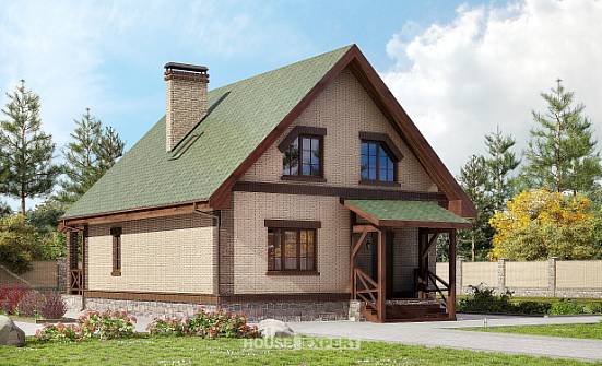 160-011-П Проект двухэтажного дома с мансардным этажом, бюджетный дом из бризолита Красноуральск | Проекты домов от House Expert