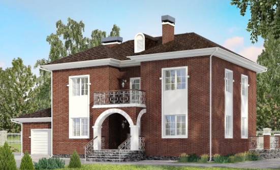 180-006-Л Проект двухэтажного дома, гараж, современный коттедж из кирпича Ирбит | Проекты домов от House Expert