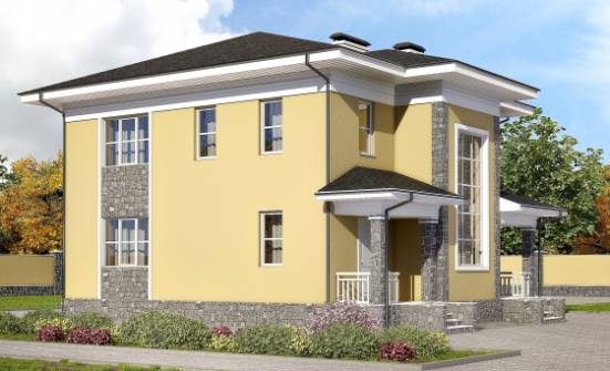 155-011-Л Проект двухэтажного дома, экономичный домик из блока Карпинск | Проекты домов от House Expert