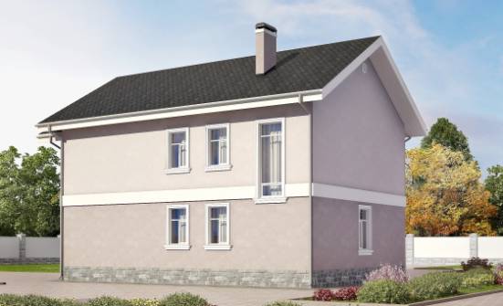 170-008-П Проект двухэтажного дома, скромный дом из поризованных блоков Новоуральск | Проекты домов от House Expert
