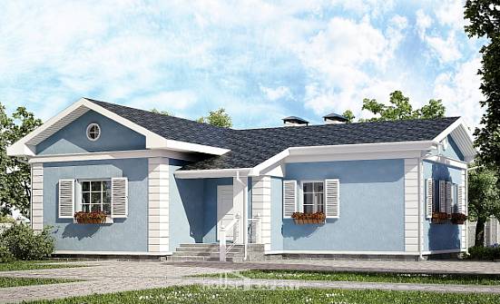 090-004-П Проект одноэтажного дома, бюджетный коттедж из газосиликатных блоков Заречный | Проекты домов от House Expert