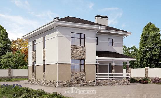 150-014-П Проект двухэтажного дома, простой домик из газобетона Асбест | Проекты домов от House Expert