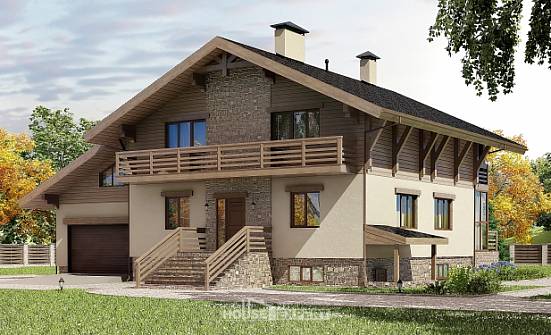 420-001-Л Проект трехэтажного дома с мансардой, гараж, большой домик из кирпича Камышлов | Проекты домов от House Expert