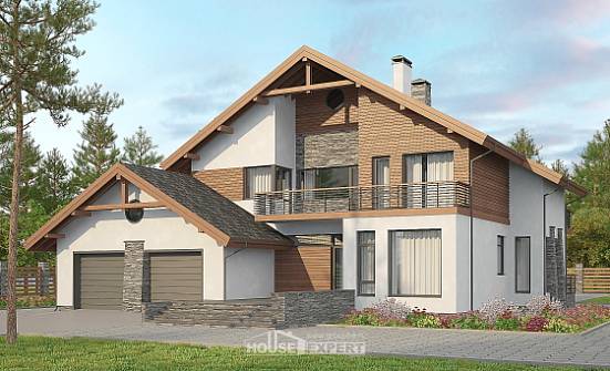 270-003-Л Проект двухэтажного дома с мансардой, гараж, просторный загородный дом из твинблока Качканар | Проекты домов от House Expert
