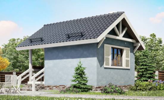 020-001-П Проект одноэтажного дома, миниатюрный коттедж из бревен Первоуральск | Проекты домов от House Expert