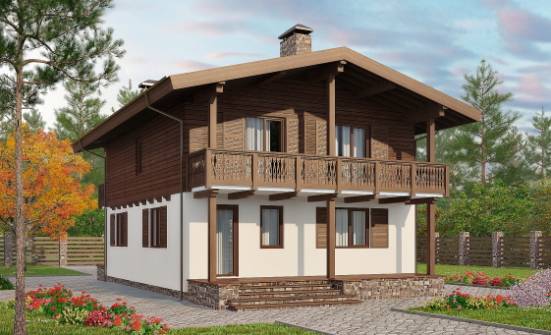 150-016-Л Проект двухэтажного дома мансардой, доступный коттедж из бризолита Тавда | Проекты домов от House Expert