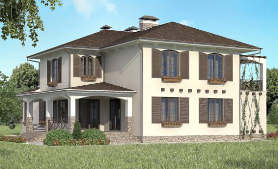 285-002-П Проект двухэтажного дома, гараж, классический дом из кирпича Богданович | Проекты домов от House Expert