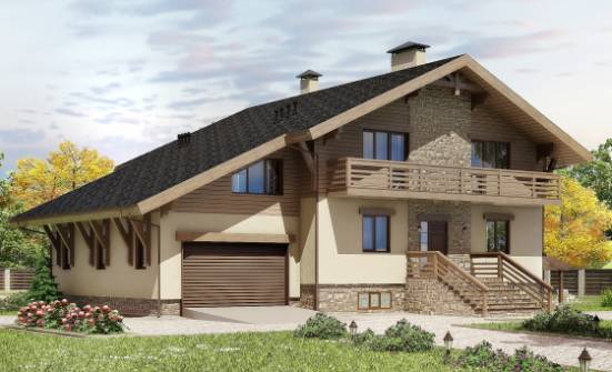 420-001-Л Проект трехэтажного дома с мансардой, гараж, большой домик из кирпича Камышлов | Проекты домов от House Expert