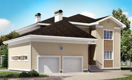 335-001-Л Проект двухэтажного дома и гаражом, уютный коттедж из кирпича Верхотурье | Проекты домов от House Expert