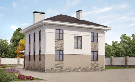 150-014-П Проект двухэтажного дома, простой домик из газобетона Асбест | Проекты домов от House Expert