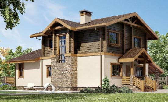 170-004-П Проект двухэтажного дома мансардой, гараж, классический домик из газобетона из дерева Новоуральск | Проекты домов от House Expert