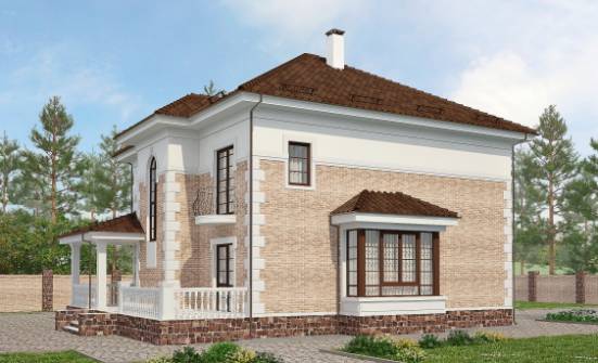 220-008-П Проект двухэтажного дома, красивый загородный дом из кирпича Нижняя Тура | Проекты домов от House Expert