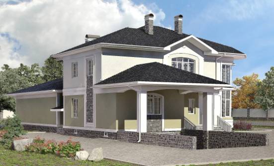 620-001-Л Проект трехэтажного дома, гараж, красивый коттедж из теплоблока Нижняя Салда | Проекты домов от House Expert