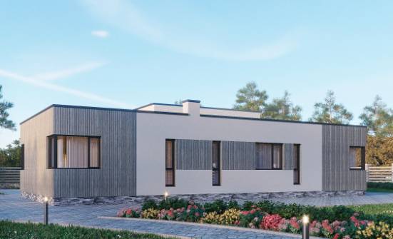 175-001-Л Проект одноэтажного дома, простой коттедж из твинблока Верхотурье | Проекты домов от House Expert