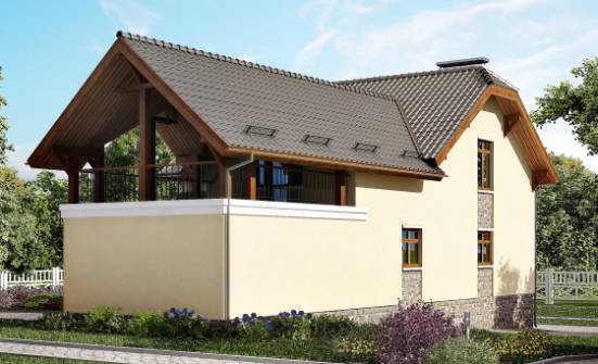 255-003-П Проект трехэтажного дома с мансардой и гаражом, классический домик из твинблока, Богданович