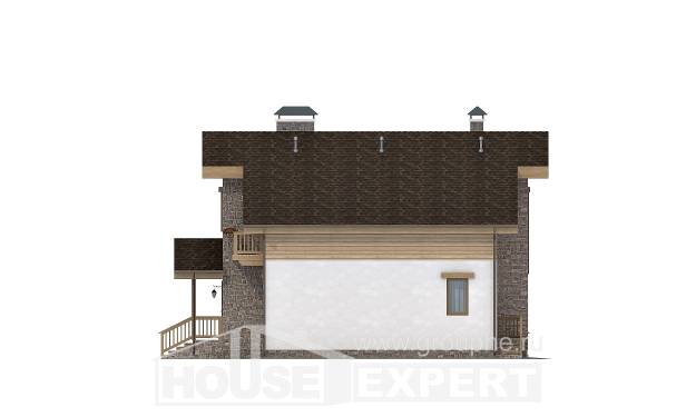 150-004-П Проект двухэтажного дома мансардой, недорогой домик из поризованных блоков, Алапаевск
