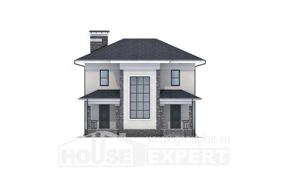 155-011-П Проект двухэтажного дома, простой загородный дом из блока, Новая Ляля