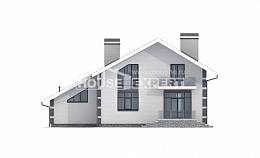180-001-П Проект двухэтажного дома с мансардой, гараж, скромный домик из газосиликатных блоков, Североуральск
