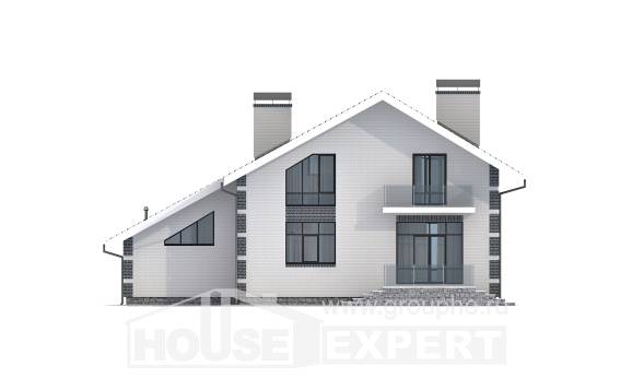 180-001-П Проект двухэтажного дома с мансардой, гараж, скромный домик из газосиликатных блоков, Североуральск