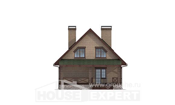 160-011-П Проект двухэтажного дома с мансардным этажом, скромный коттедж из арболита, Ревда