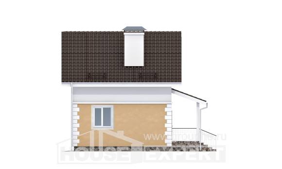 070-002-П Проект двухэтажного дома с мансардным этажом, маленький загородный дом из теплоблока, Североуральск