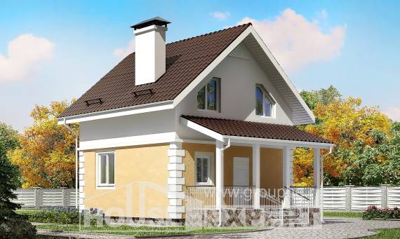 070-002-П Проект двухэтажного дома мансардой, махонький коттедж из арболита, Берёзовский