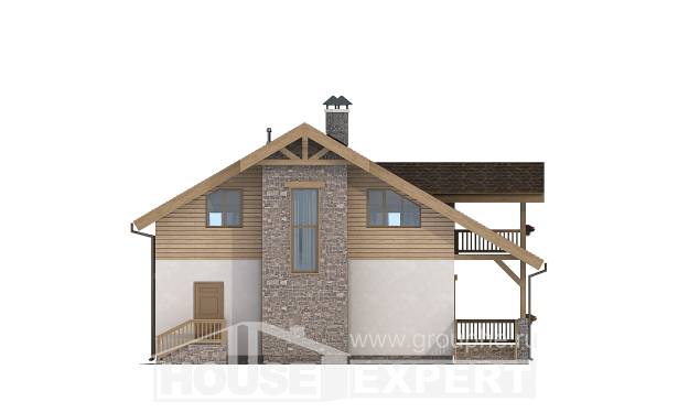 150-004-П Проект двухэтажного дома с мансардой, бюджетный загородный дом из газосиликатных блоков, Красноуральск