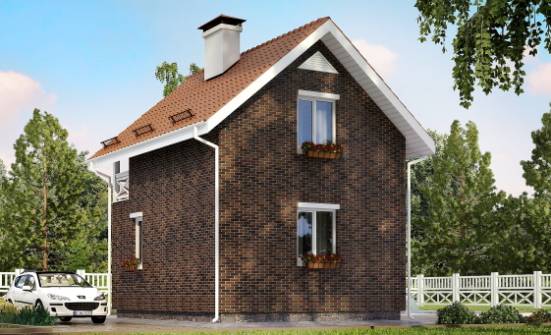 045-001-Л Проект двухэтажного дома с мансардой, простой домик из теплоблока, Нижняя Салда