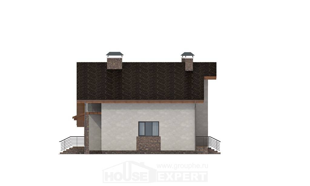 180-008-Л Проект двухэтажного дома с мансардным этажом и гаражом, классический загородный дом из пеноблока, Дегтярск